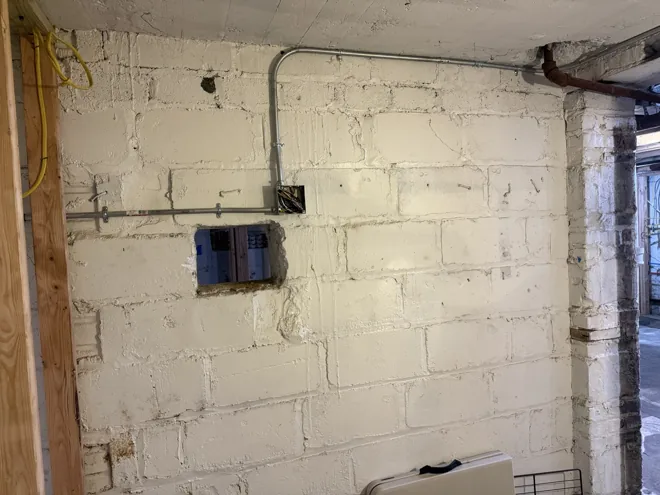 Basement renovation · Union — Switch-box rough-in