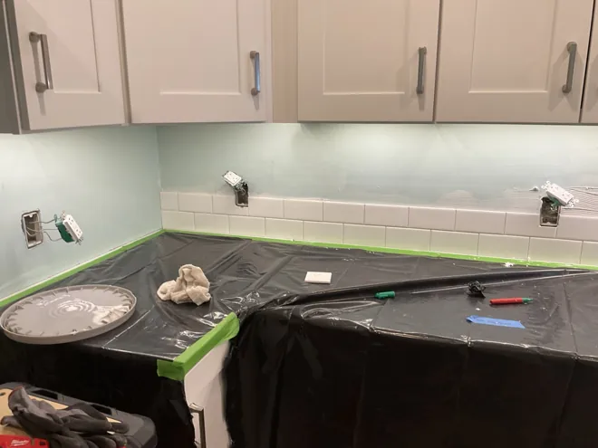 Kitchen backsplash & under-cabinet lighting — Preparation