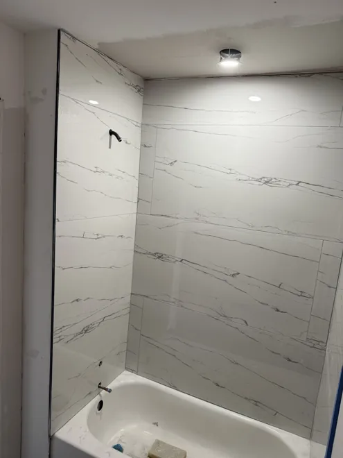 Tub surround & bathroom tile — Tile & lighting