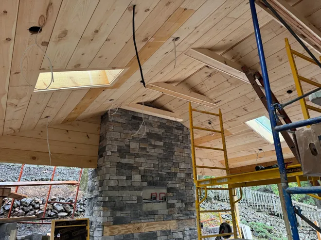 Outdoor pavilion & kitchen — Ceiling preparation