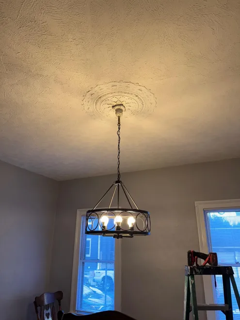 Interior lighting portfolio — Dining-room fixture & ceiling medallion