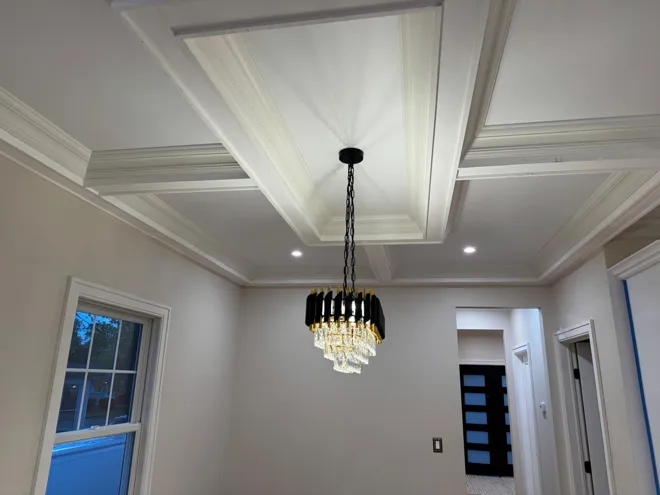 Interior lighting portfolio — Dining-room chandelier & tray ceiling