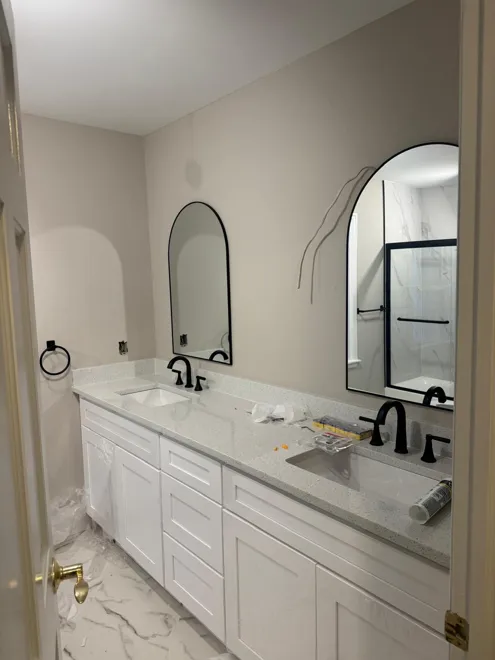 Double vanity installation